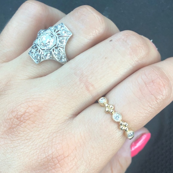 14k solid gold stackable band ring - Picture 2 of 4